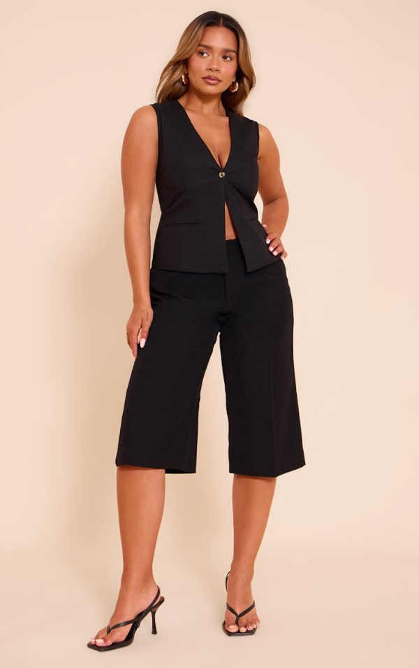 Shape Black Tailored Woven Longline Shorts