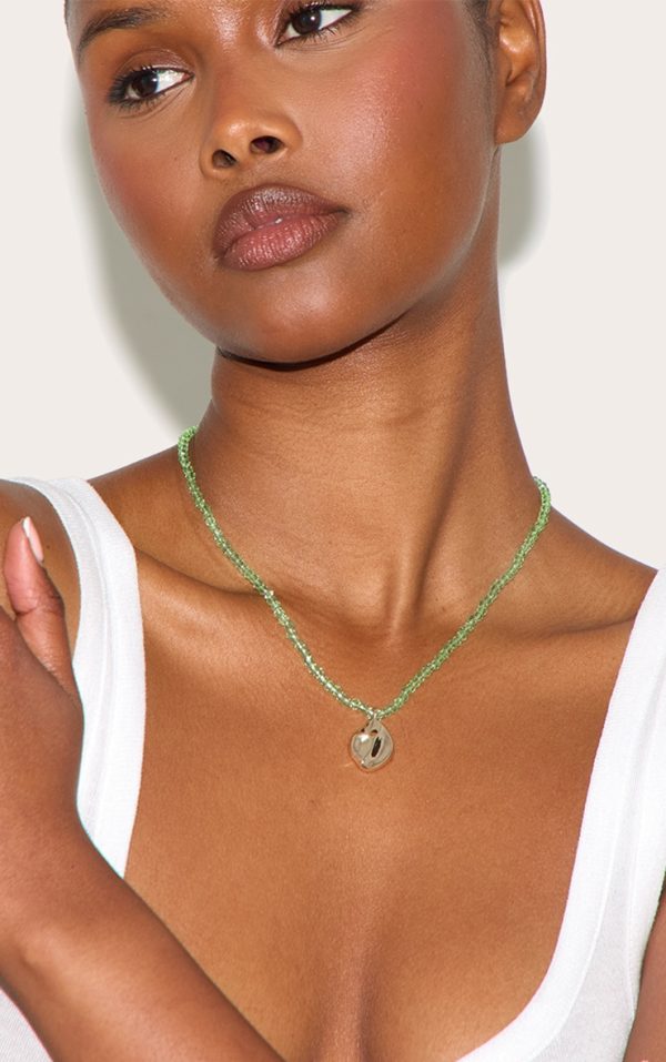 Green Beaded Shell Necklace