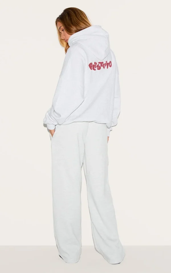Ice Grey PLT Studio Archive Puff Print Oversized Hoodie