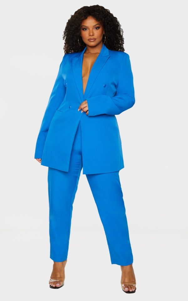 Plus Blue Cropped Pants