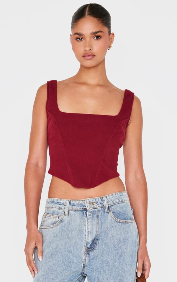Burgundy Corduroy Corset