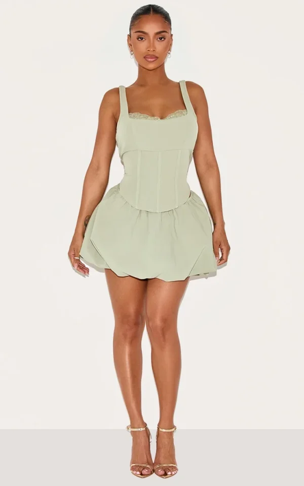 Shape Sage Tailored Puffball Mini Skirt