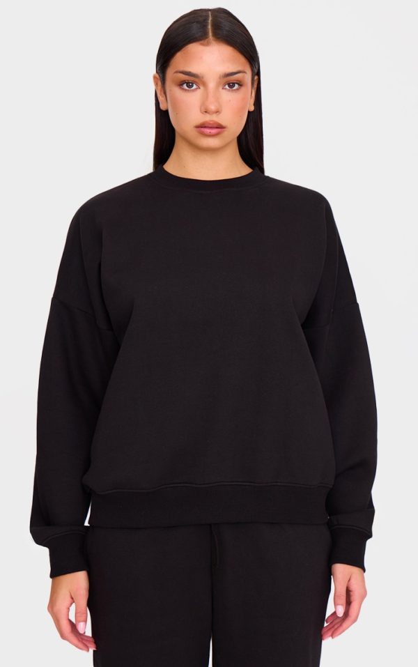 Black Oversized Long Sleeve Sweatshirt