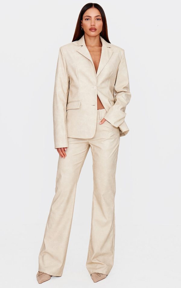 Tall Stone Faux Leather Flared Pants