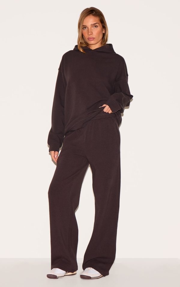Espresso Premium Interlock Straight Leg Sweatpants