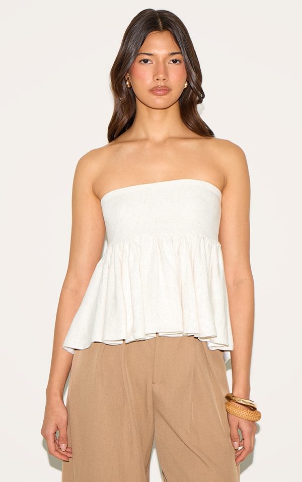Beige Linen Look Bandeau