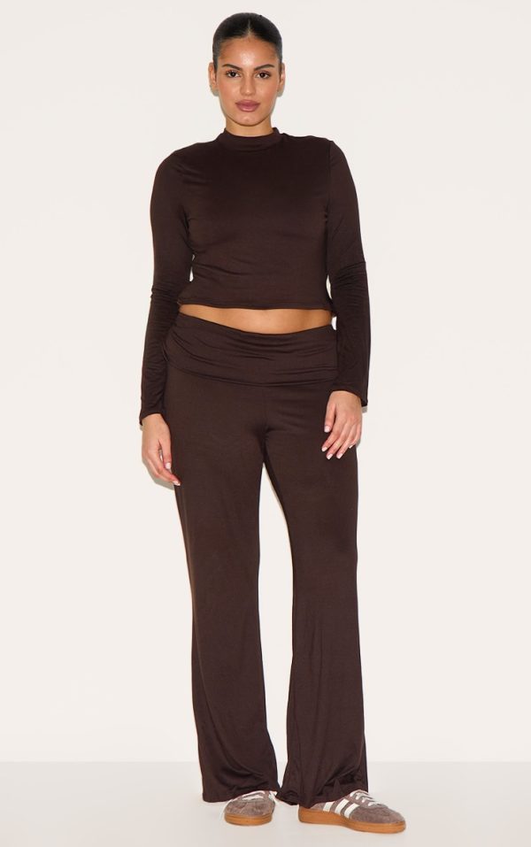 Plus Chocolate Foldover Soft Touch Pants