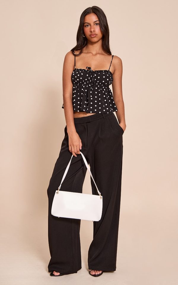 Petite Black Wide Leg Tailored Pants