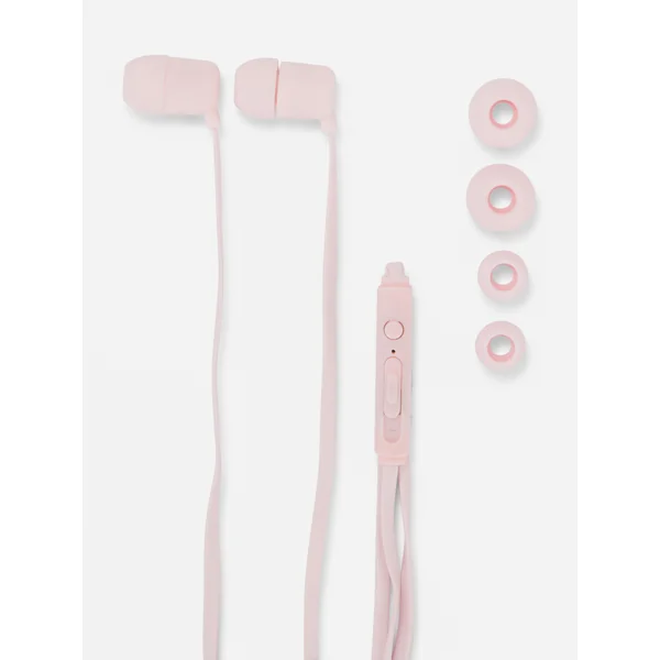 Earphones With Mic - Pink