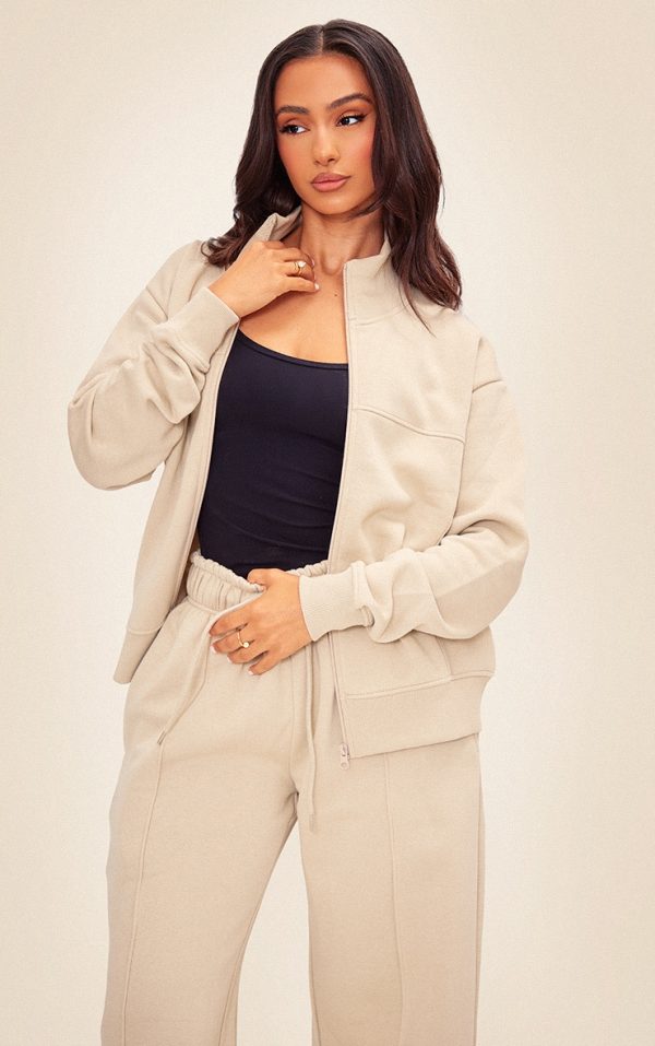 Petite Pebble Zip Up Seam Detail Track Top