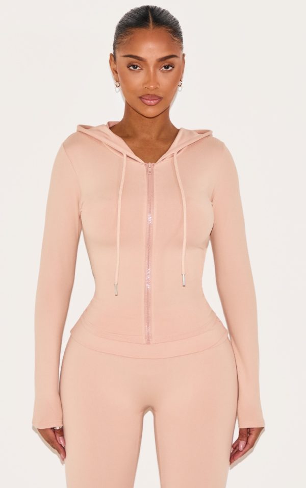 Shape Blush Sculpted Zip Through Hoodie