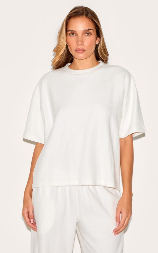 Cream Soft Touch Boxy T-shirt
