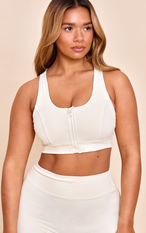 Shape Butter Cream Active Sculpt Zip Front Cupped Sports Bra