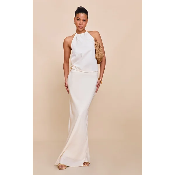 Ecru Tencel Maxi Skirt