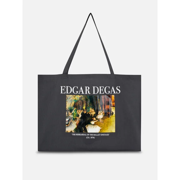 Edgar Degas XL Reusable Canvas Bag - Gray