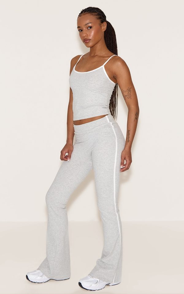 Petite Ash Grey Sculpt Contrast Detail Yoga Pants