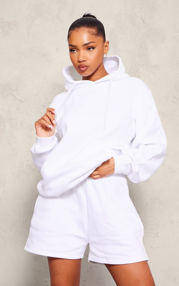 White Oversized Fit Sweat Hoodie