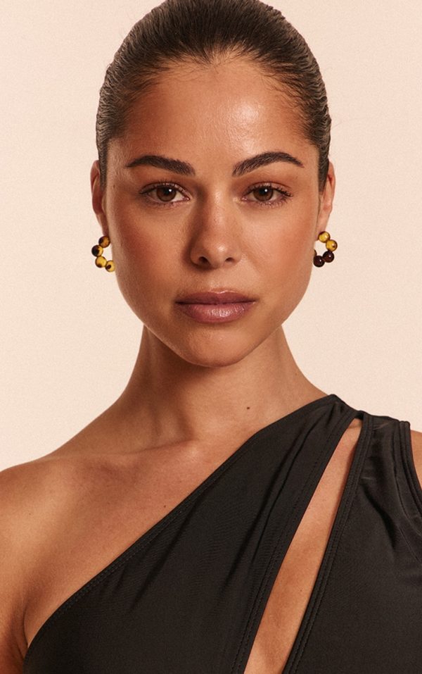 Resin Bead Hoop Earrings