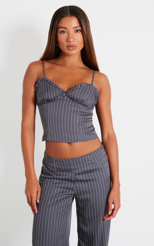 Charcoal Pinstripe Cami Top