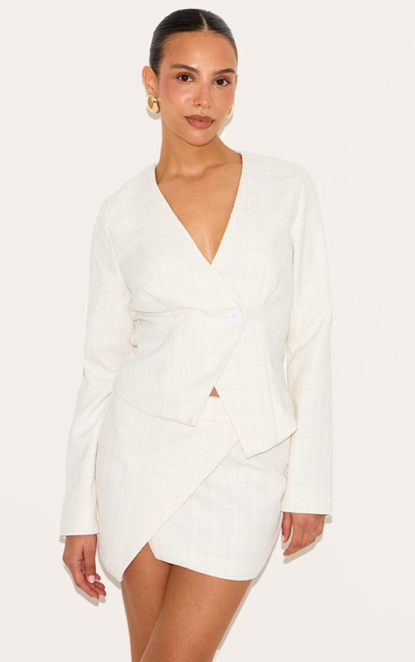 Petite Off White Boucle Blazer