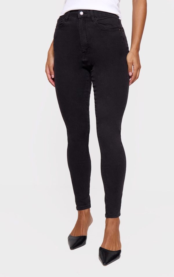 L30 Washed Black 5 Pocket Skinny Jeans