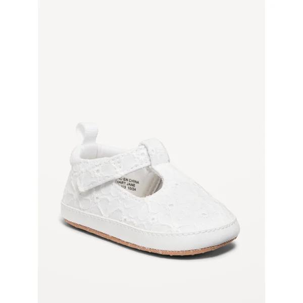 Embroidered Mary-Jane Sneakers for Baby - White Eyelet