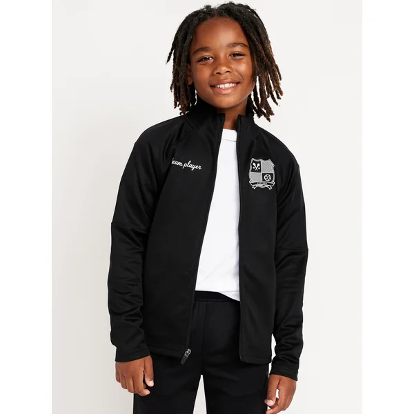 Embroidered Track Jacket for Boys - BlackJack