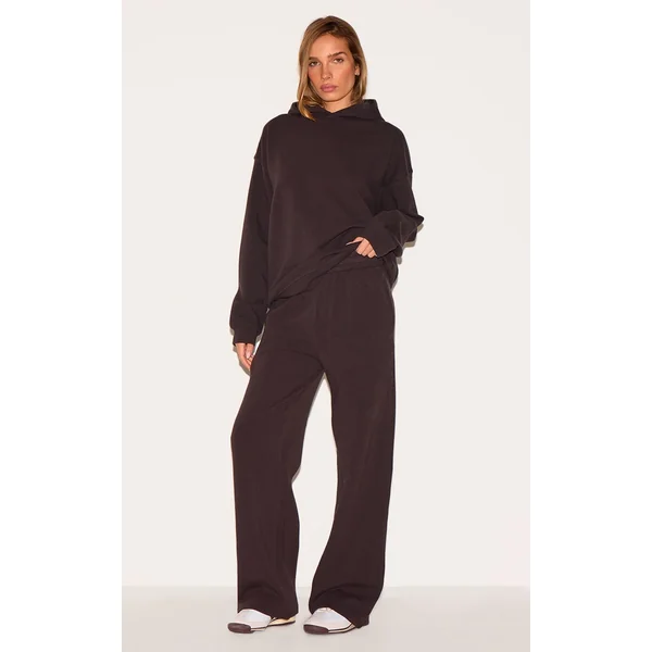 Espresso Premium Interlock Straight Leg Sweatpants