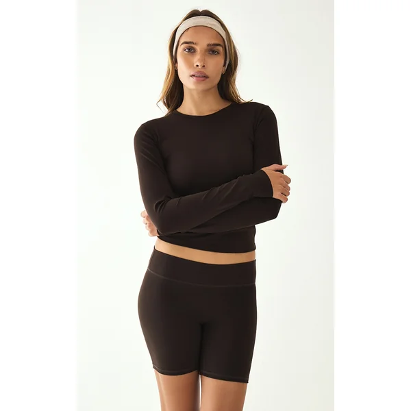 Espresso Sculpt Long Sleeve Gym Top