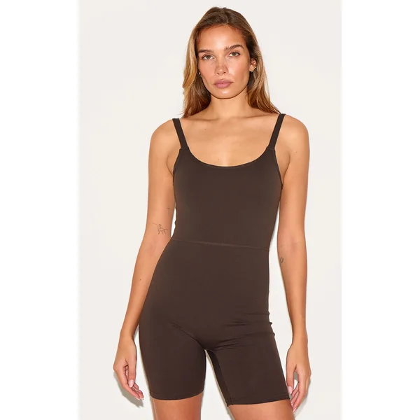 Espresso Sculpt Low Back Strappy Unitard