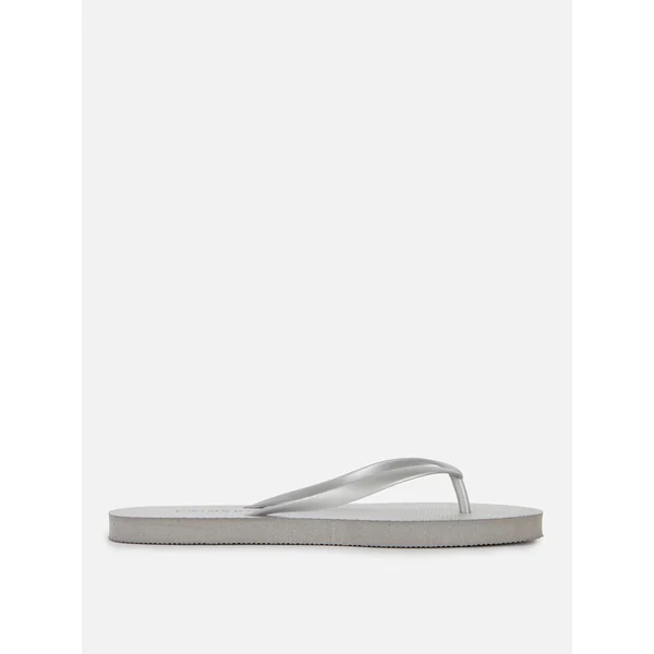 Essential Flat Flip Flops - Silver