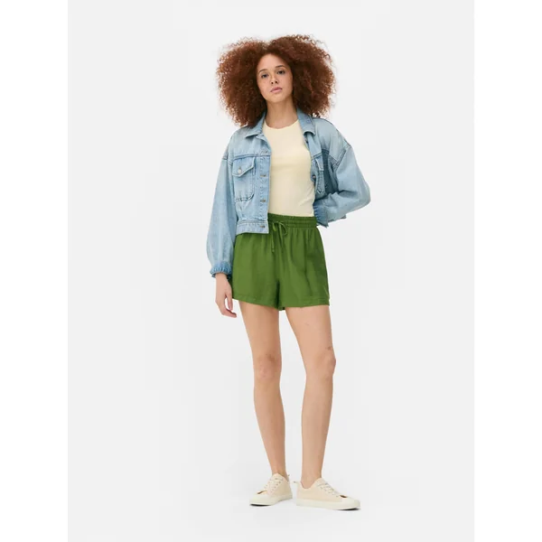 Essential High Waist Shorts - Green