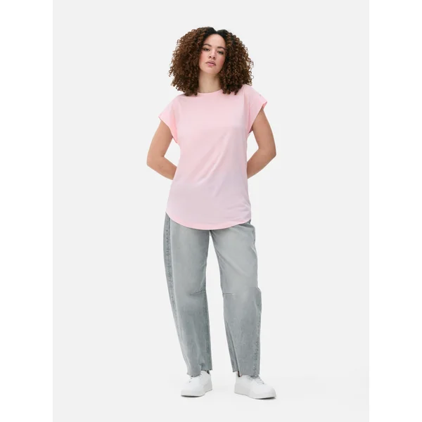 Essential Longline T-Shirt - Light Pink