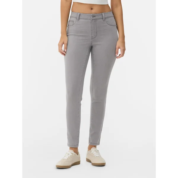 Essential Mid-Rise Skinny Jeans | Regular - Light Gray