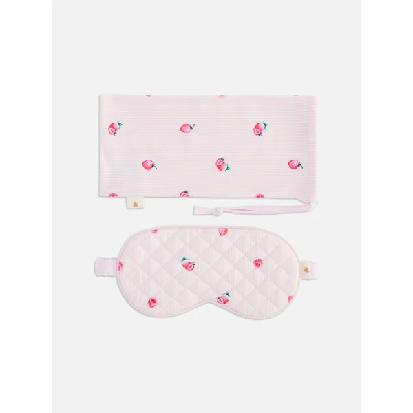 Eye Mask With Matching Pouch - Pink
