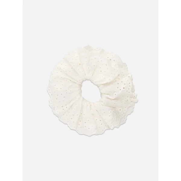 Eyelet Scrunchie - White