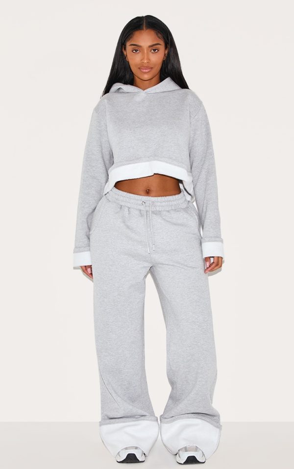 Shape Grey High Waisted Turn Up Hem Sweatpants
