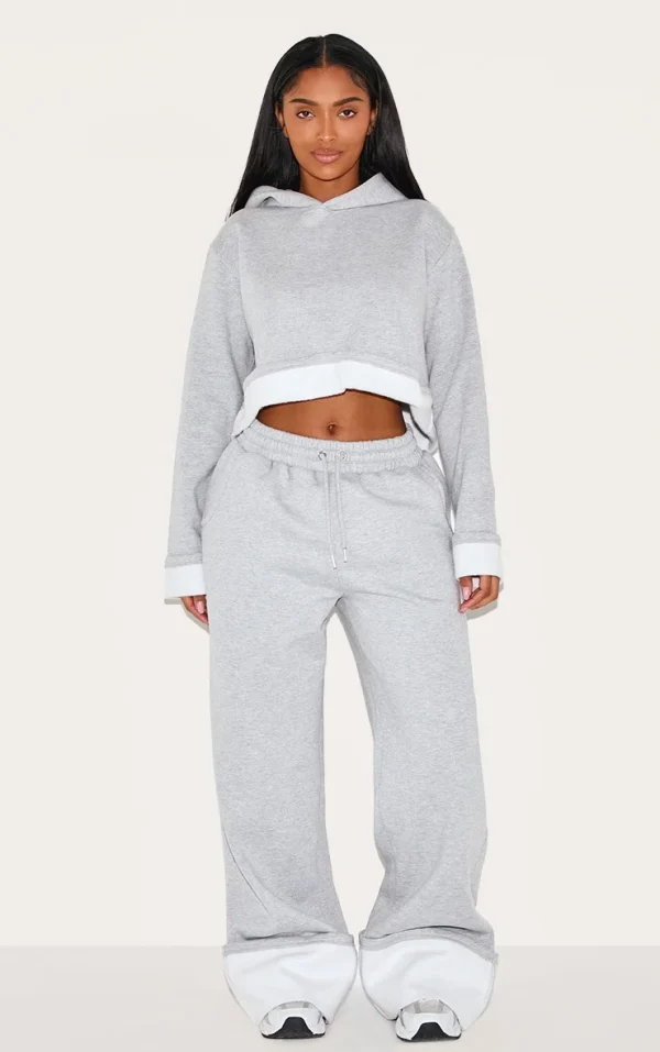 Shape Grey High Waisted Turn Up Hem Sweatpants