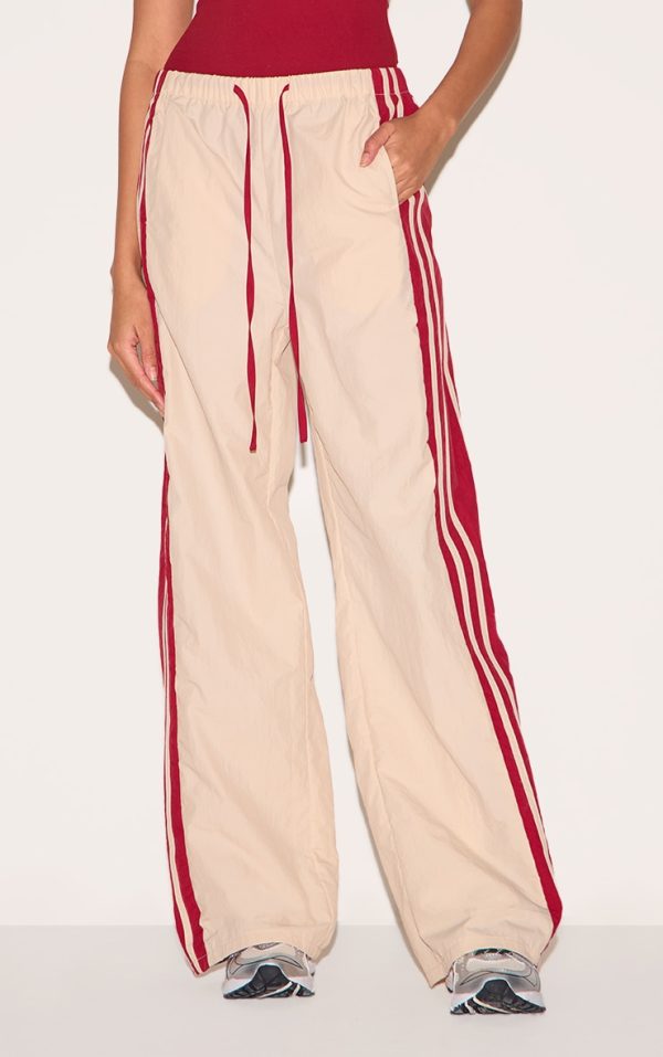 Stone Shell Contrast Side Stripe Track Pants