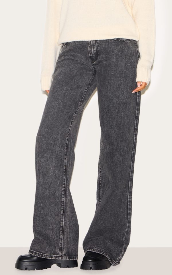 Tall Washed Grey Low Rise Boyfriend Jeans