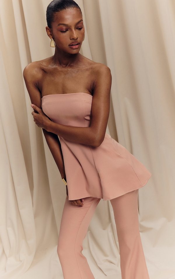 Peach Bandeau A-line Top