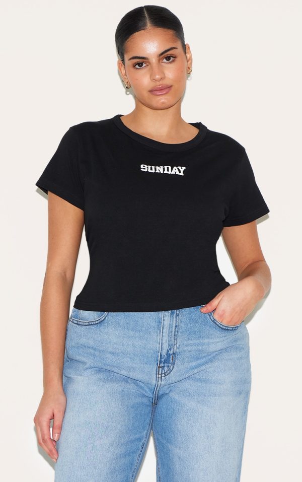 Plus Black Sunday Baby Doll T-shirt