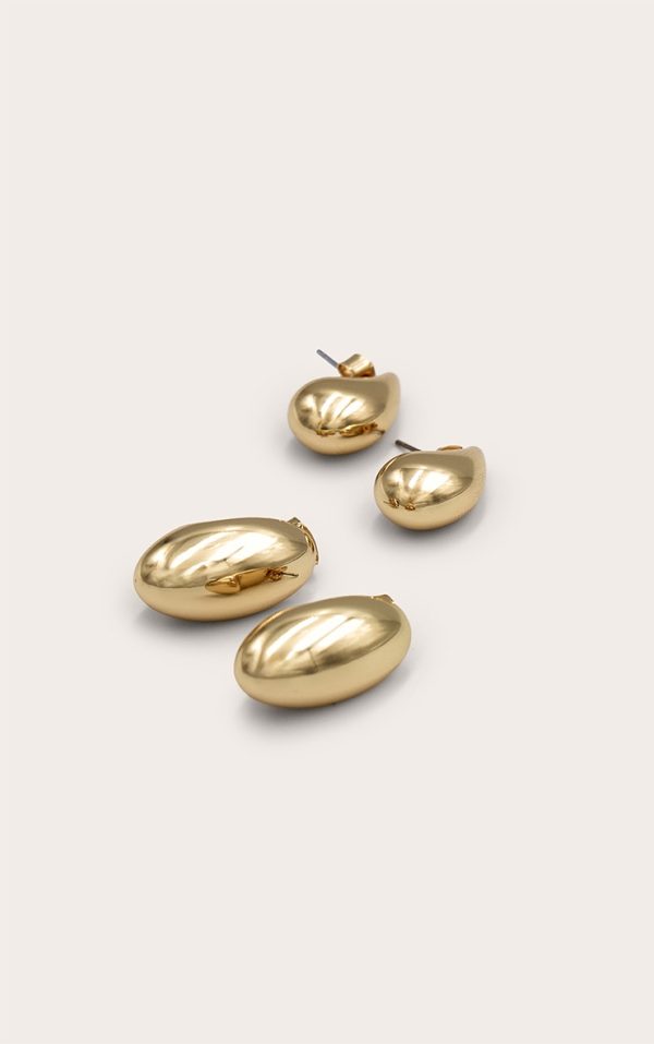 Gold Tear Drop Multi Pack Earrings