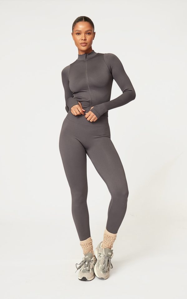 Charcoal Seamless High Waist Gym Leggings