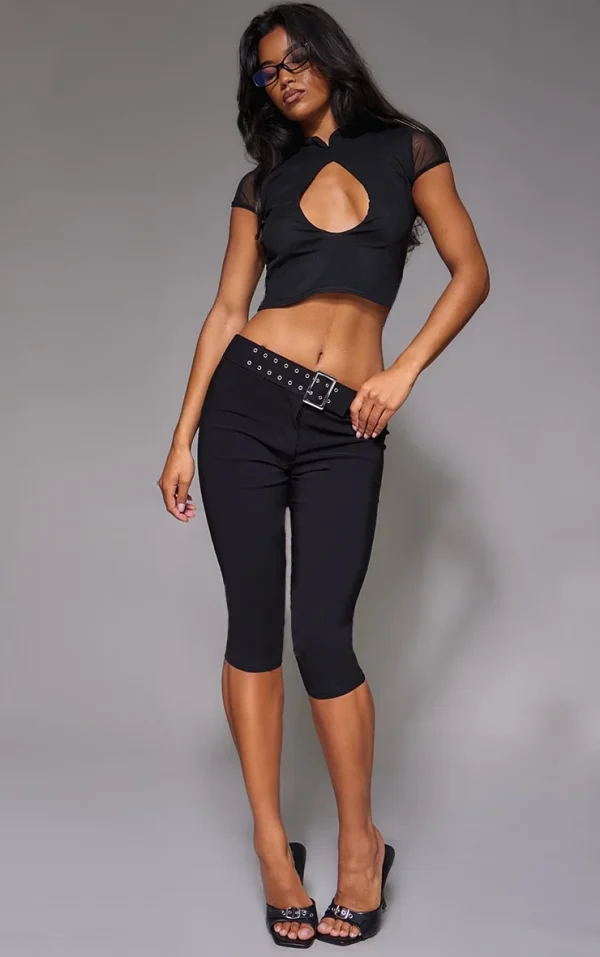 Black Keyhole Cut Out Crop Top