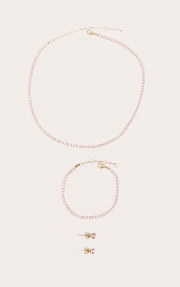 Real Gold Plated Pink Gifting Tennis Set