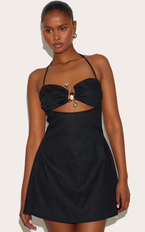 Black Trim Detail Shift Dress