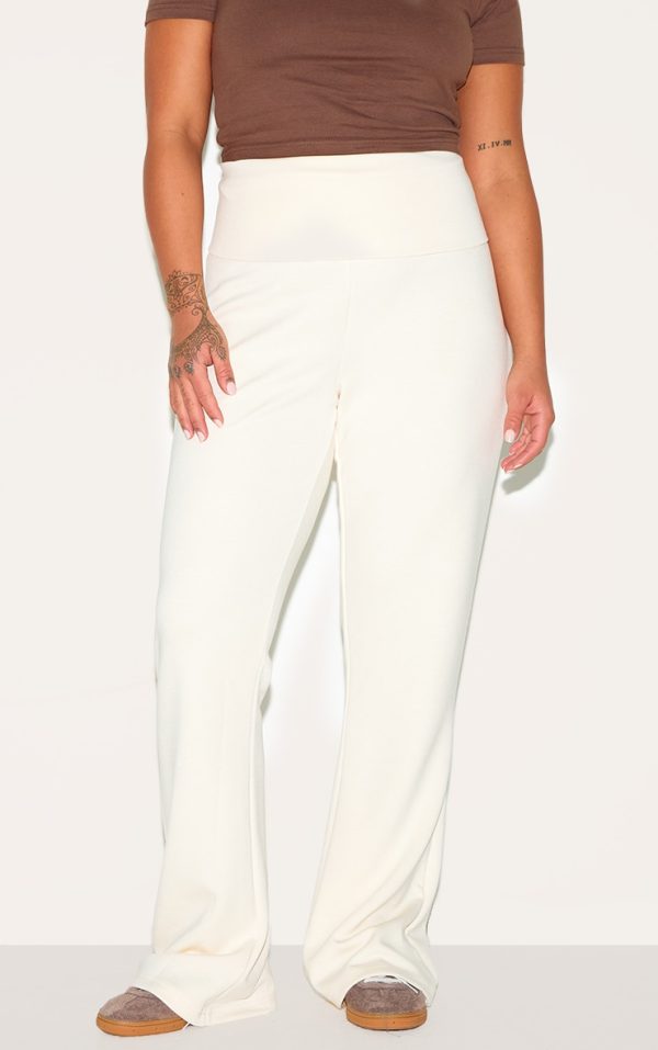 Plus Cream Premium Foldover Soft Touch Yoga Flares