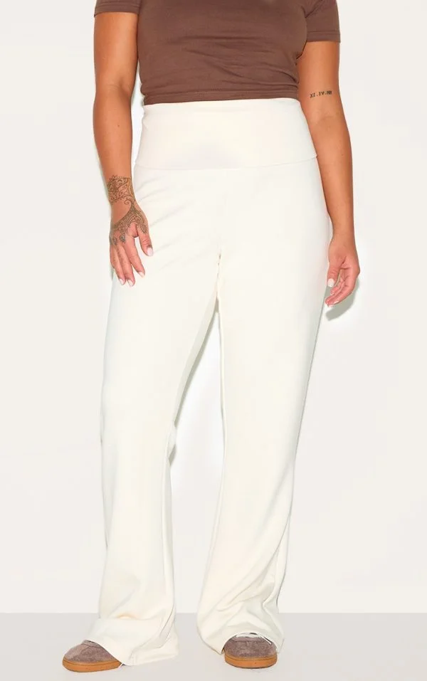 Plus Cream Premium Foldover Soft Touch Yoga Flares