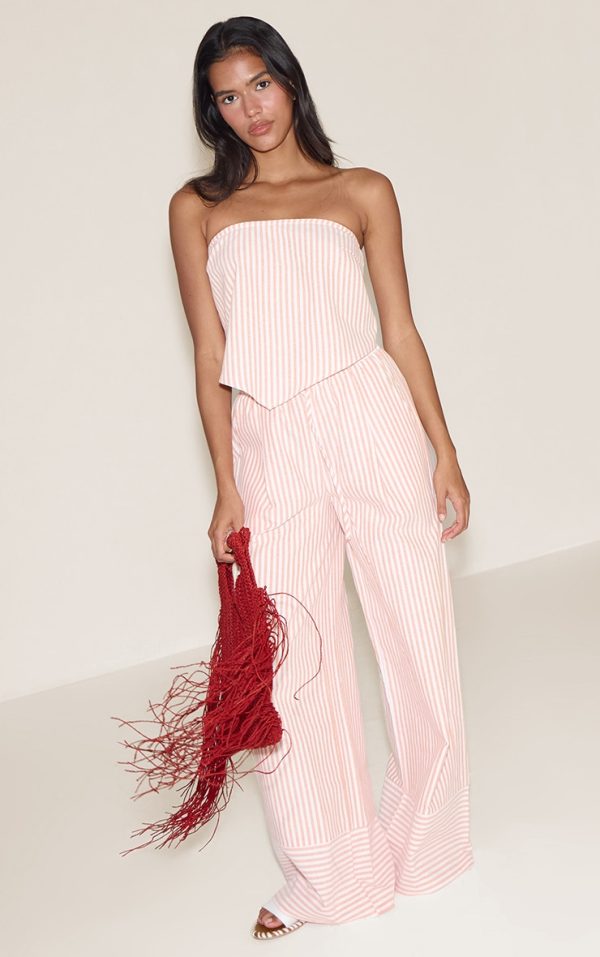 Orange Mid Rise Wdie Leg Pants